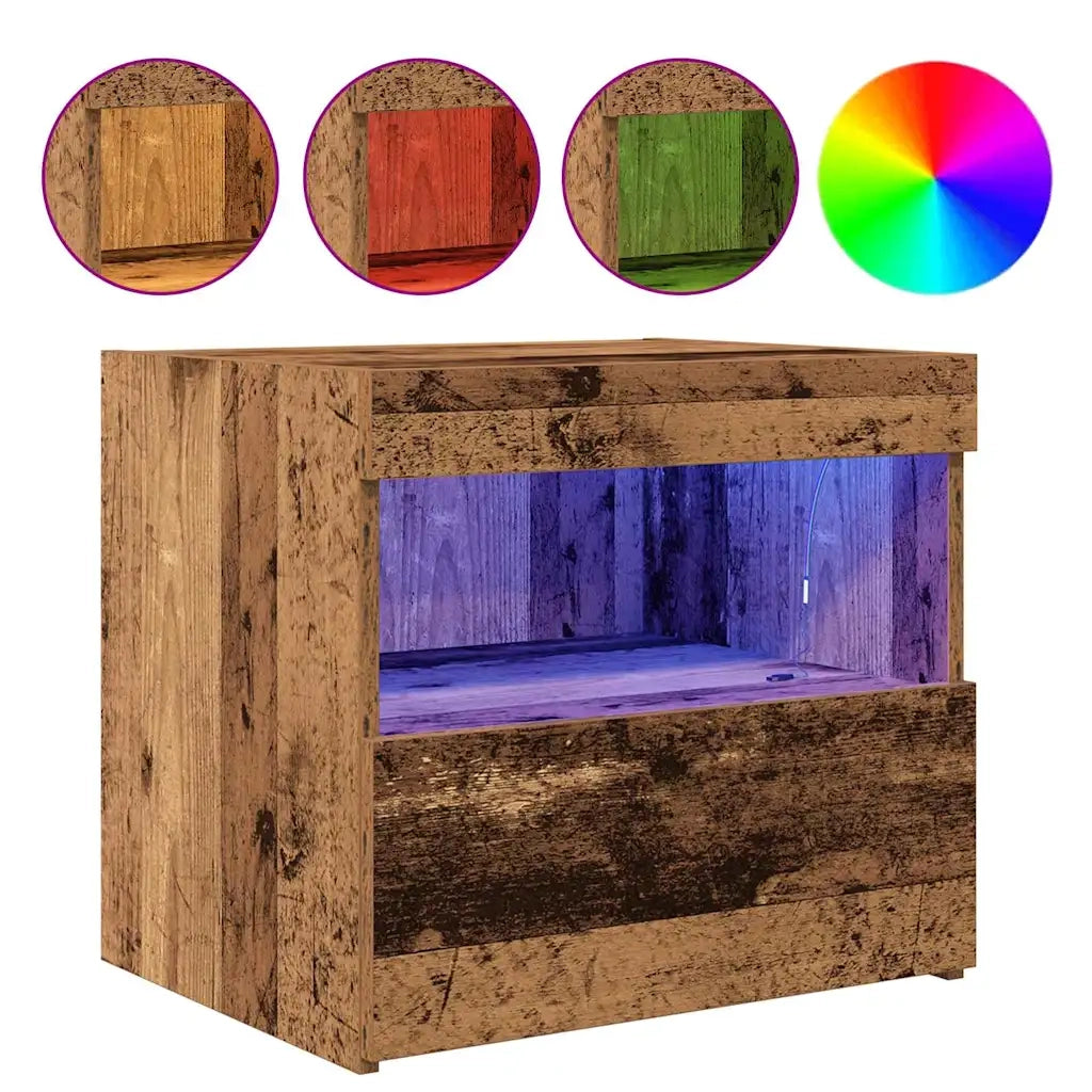 Armadio da Notte con cassetto Legno vecchio 50 x 40 x 45 cm 862180