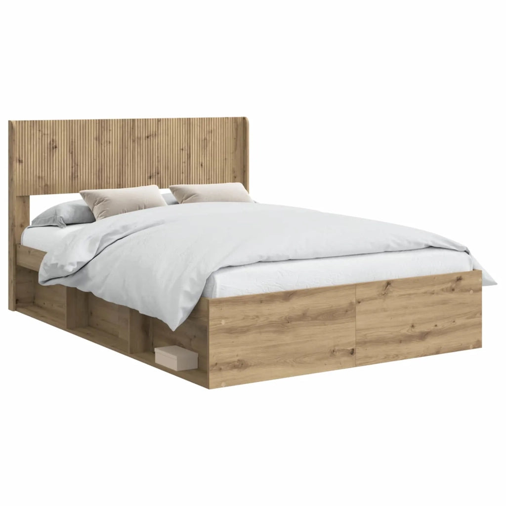 Struttura del letto con stoccaggio e testata Rovere Artigianale 3414202