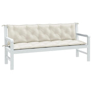 Cuscini Panca Giardino 2 pz-Set di 2 Cuscini per panchina da esterno Crema M¨¦lange 180x50x7 cm Tessuto