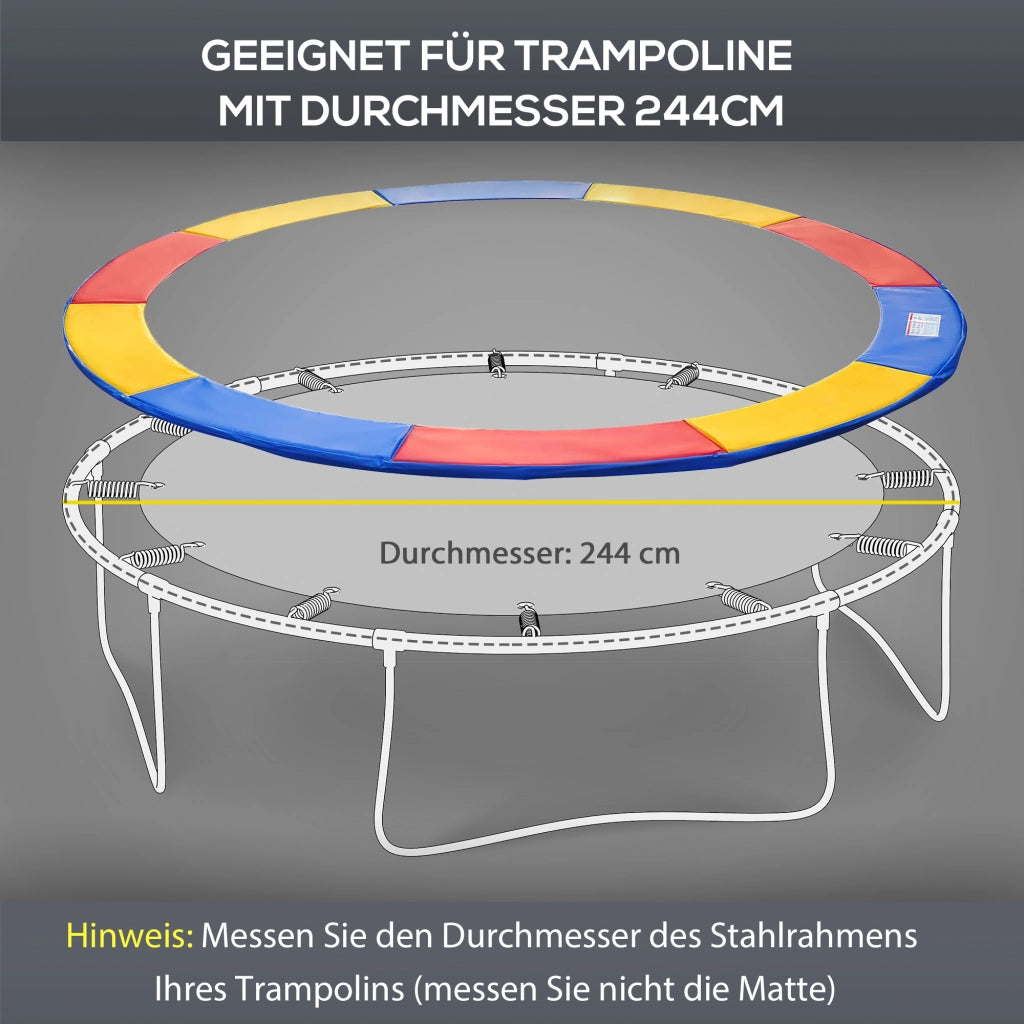 Copertura per Trampolino con Rete Sicurezza e Scala ¨C zephmum ¨C ? 244cm Multicolore