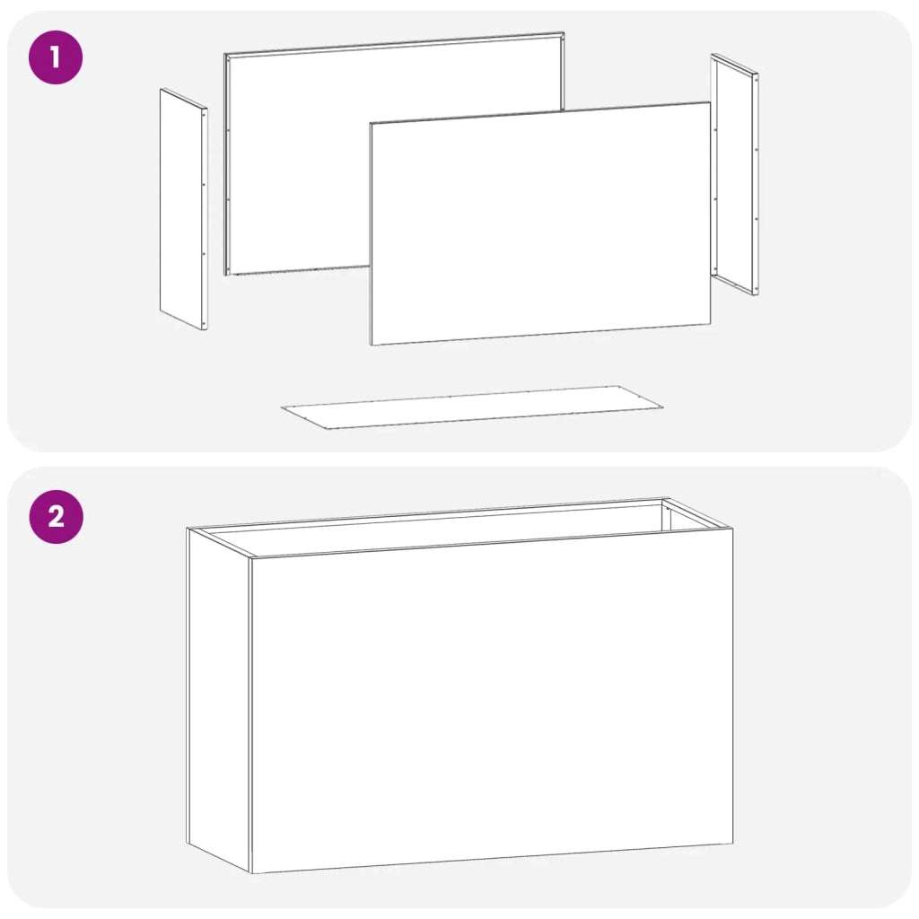Vaso da giardino 2 pz Bianco 80 x 30 x 50 cm 8005599