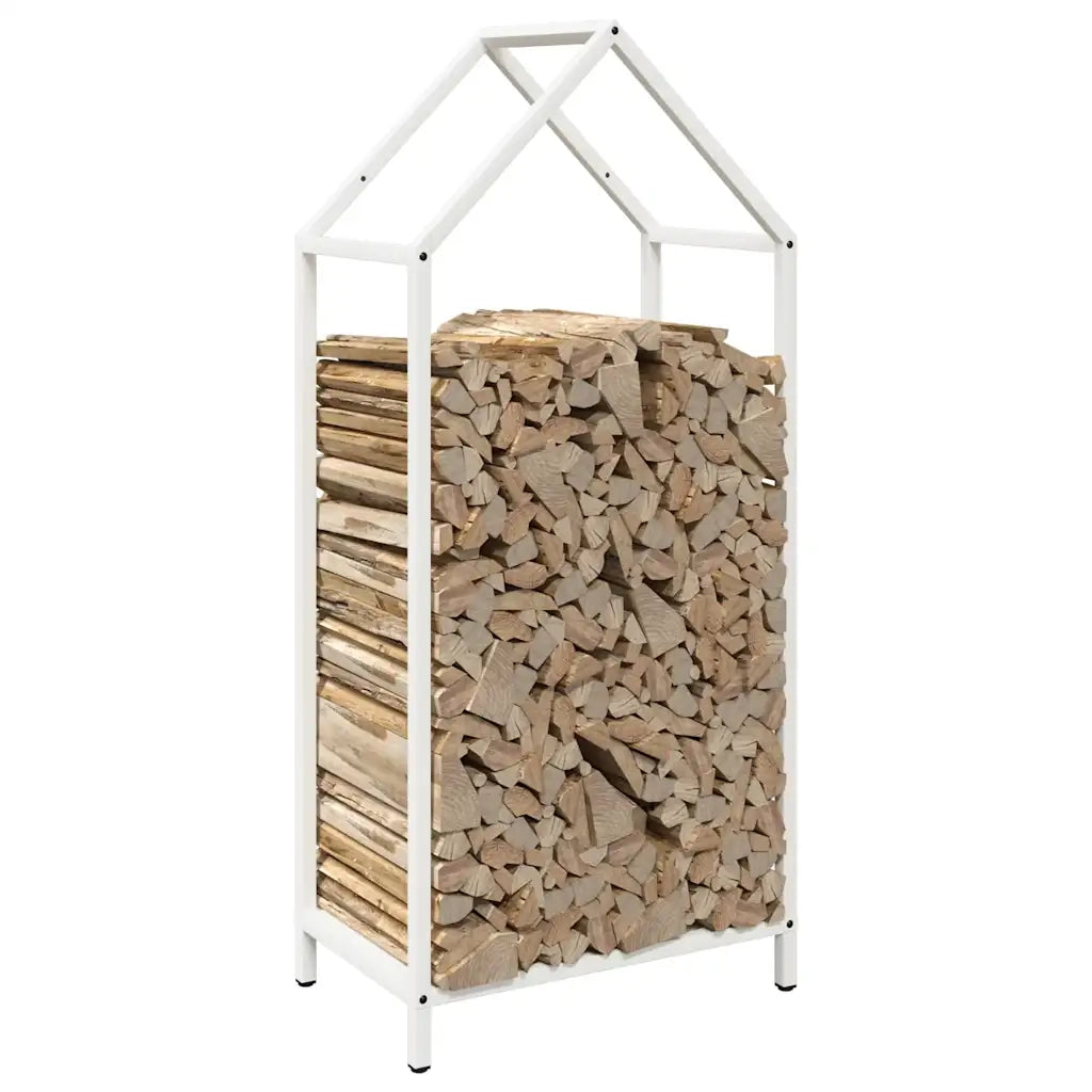 Rastrelliera per Legna da Ardere Bianca 40x25x90 cm 864296