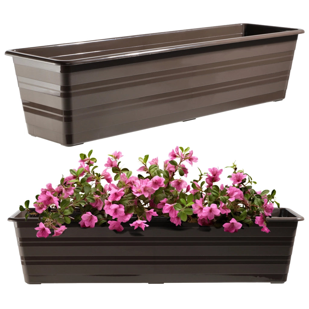 KADAX Vaso da fiori per balcone, grande, 60 cm, confezione da 4 pezzi con supporto per fiori