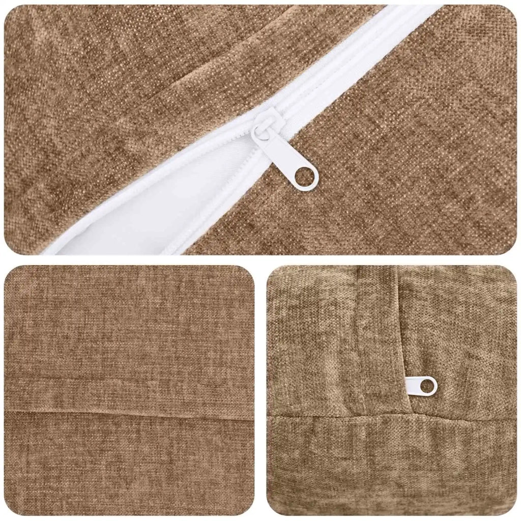 Federa 2 pz HEERLEN Marrone Ø 40 cm Tessuto Chenille 922317
