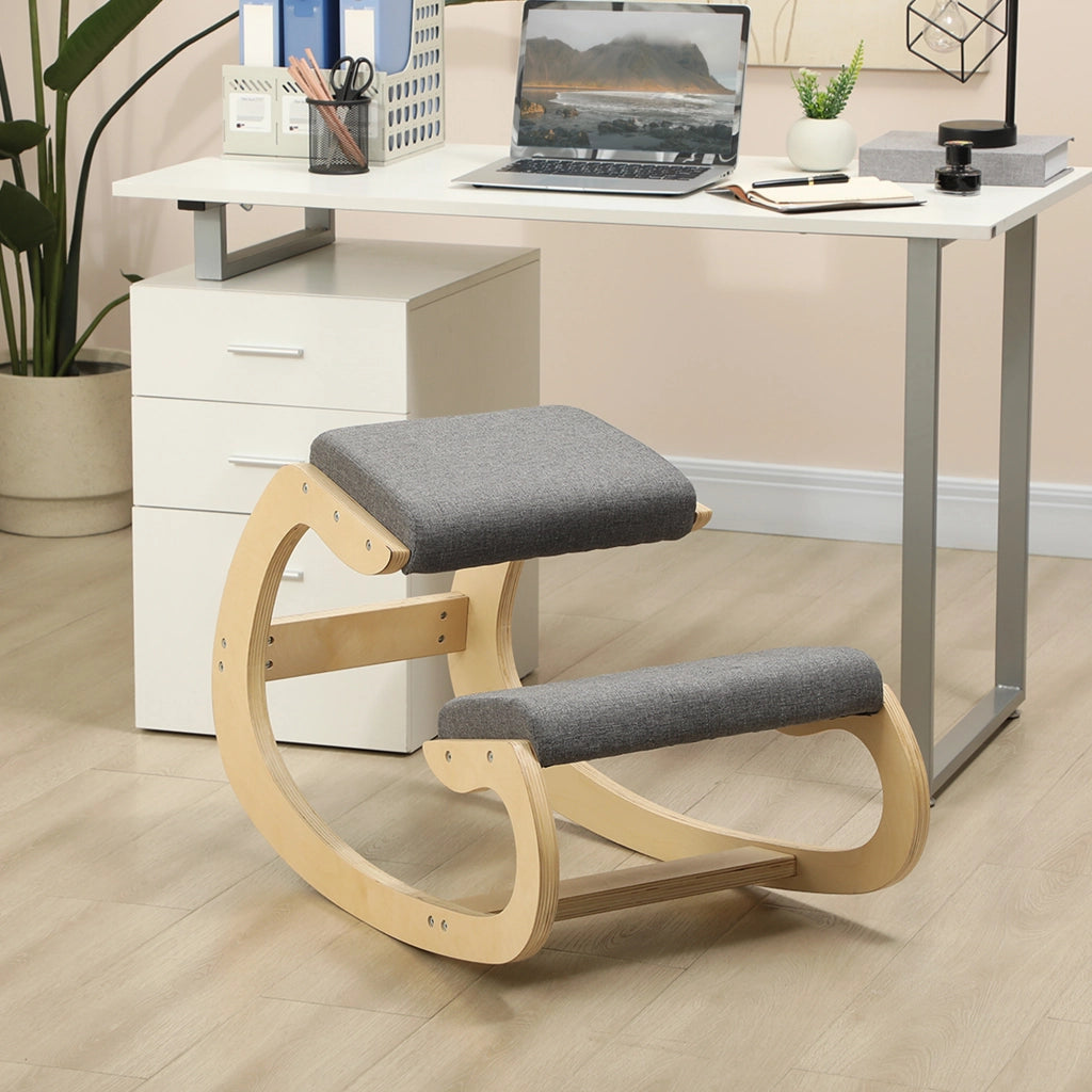 Sgabello ergonomico da ufficio con schienale ¨C Zephmum ¨C Grigio