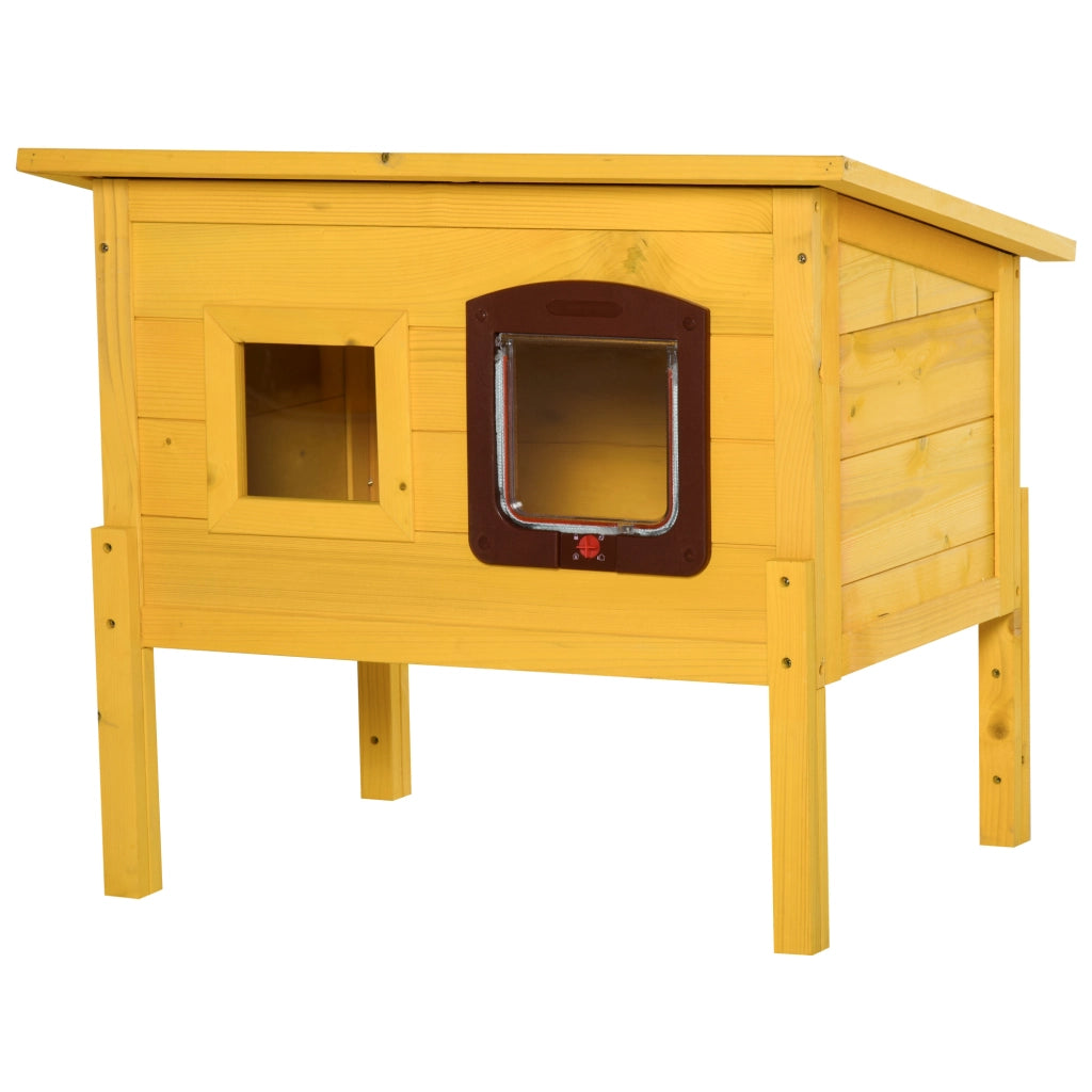 Cuccia Casetta per Animali Domestici in Legno di Abete 70 x 51.5 x 60cm