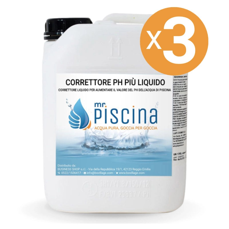 CORRETTORE PH PIU' LIQUIDO per piscina Quantità confezione: 3 confezioni