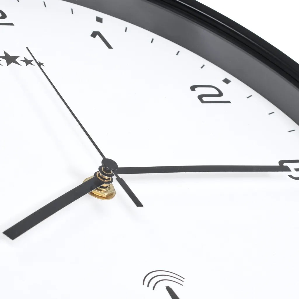 Orologio a Parete Radiocontrollato al Quarzo 31cm Bianco e Nero 50617
