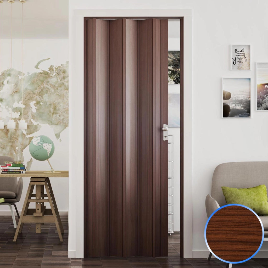 Porta a Soffietto da Interno in PVC Noce Mansonia 88 5x214 cm mod. Luciana