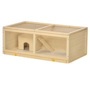 Gabbia per criceti in legno ¨C Xylo ¨C naturale con tetto apribile e vassoio estraibile 100x58x38 cm