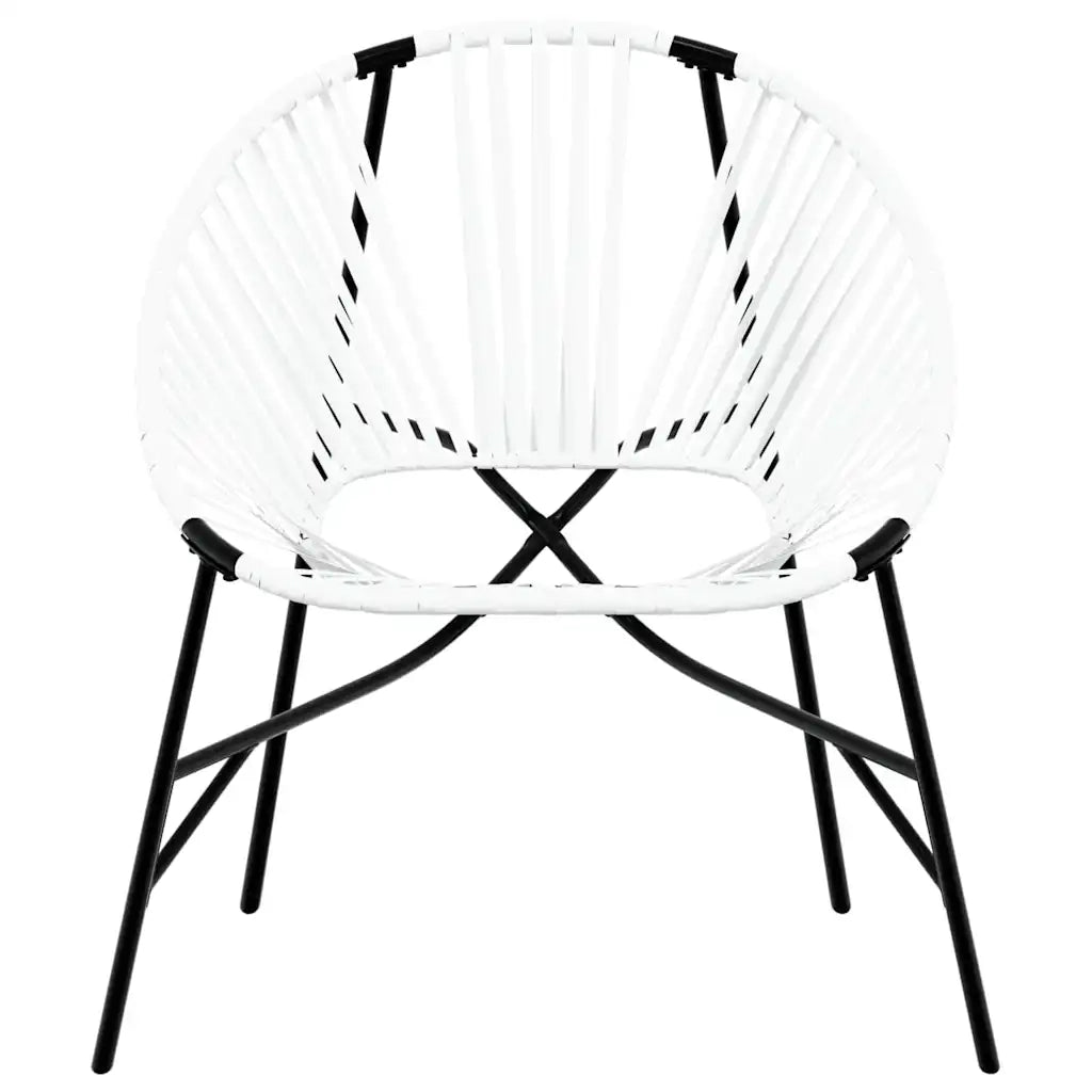 Sedia da Uovo da Giardino in Polyrattan Nero e Bianco 4009288