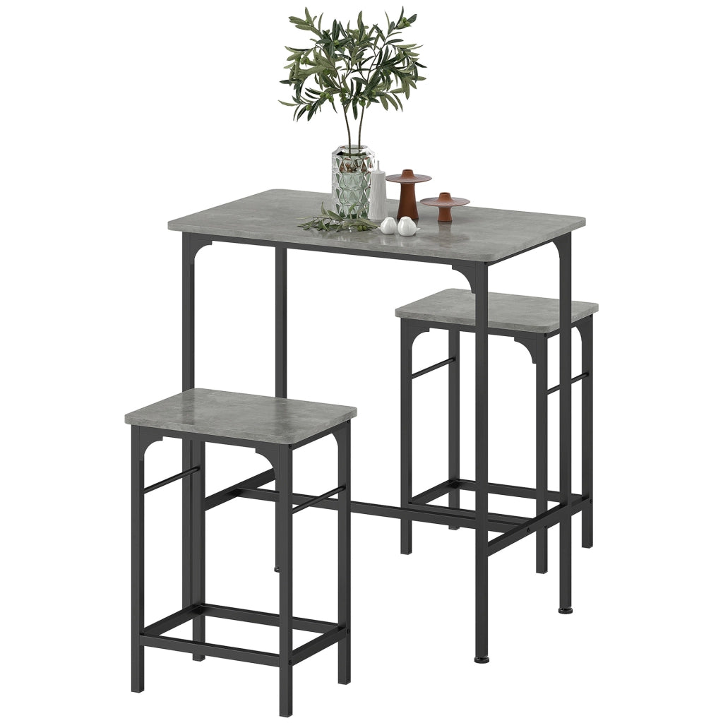 Tavolo da pranzo con 2 sedie ¨C zephmum ¨C grigio