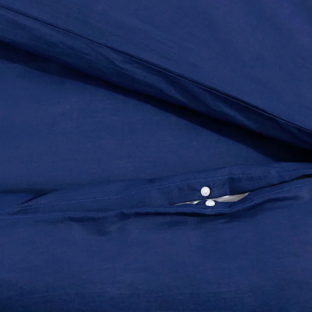 Set Copripiumino Blu Marino 200x200 cm in Cotone 136146