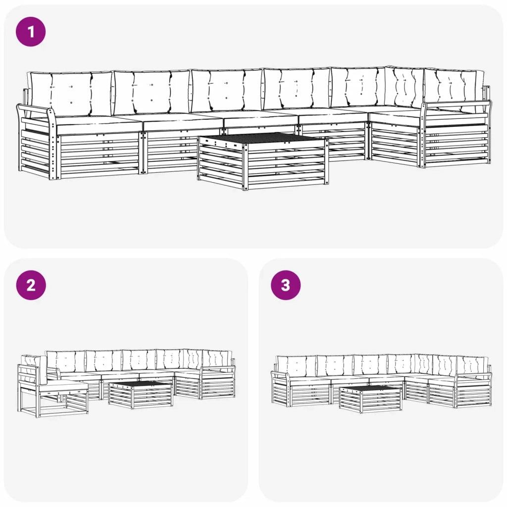 Set di divani da esterno 7 pcs Bianco e Antracite 3390607