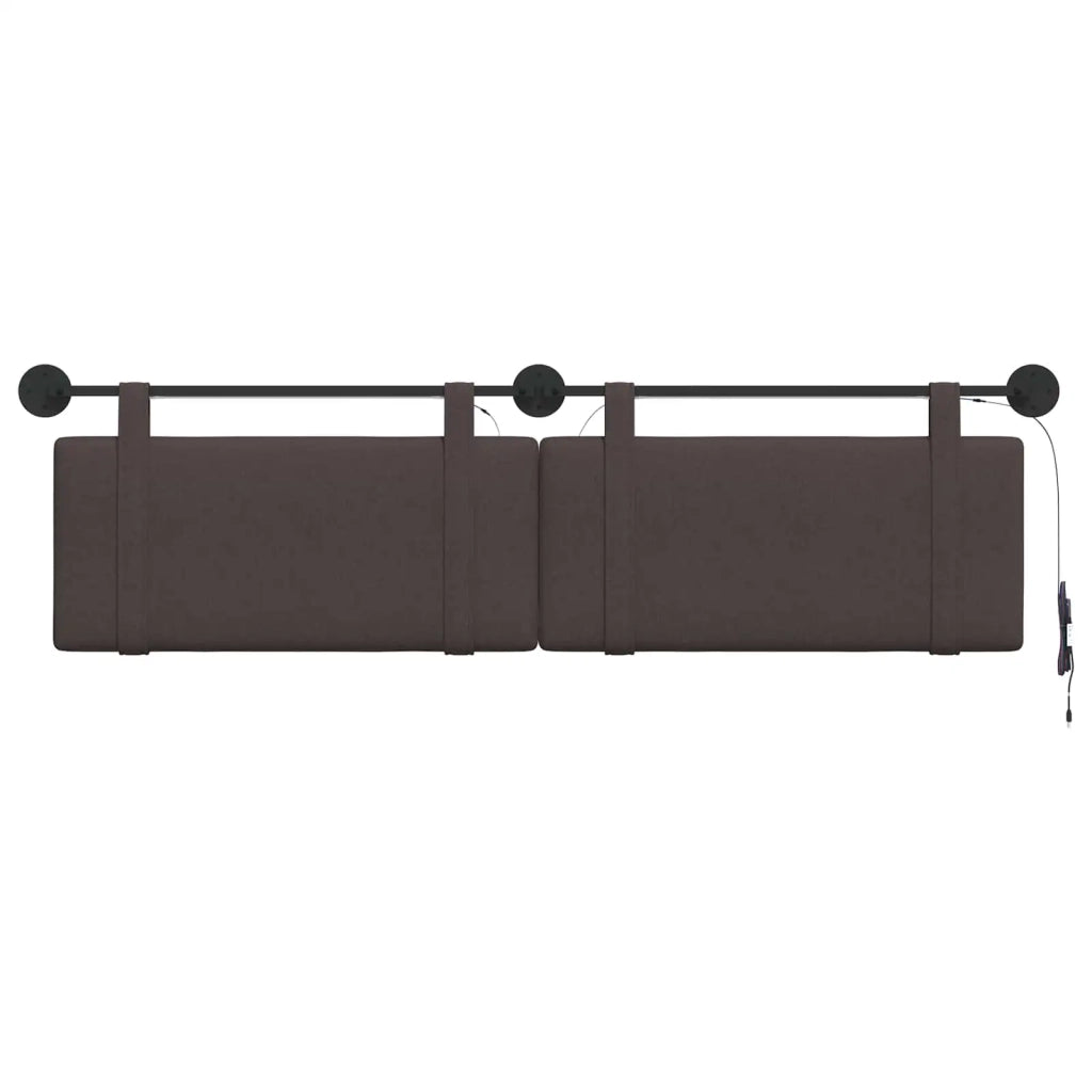 Testiera sospesa Con luce LED Marrone Scuro Tessuto 3424001