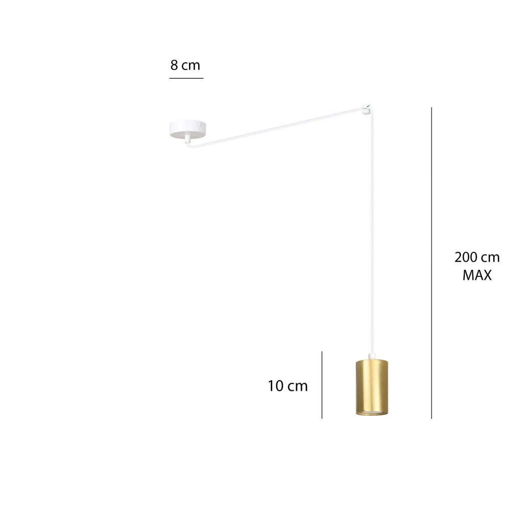 Lampada sospensione Emibig Traker GU10 bianco oro 3m