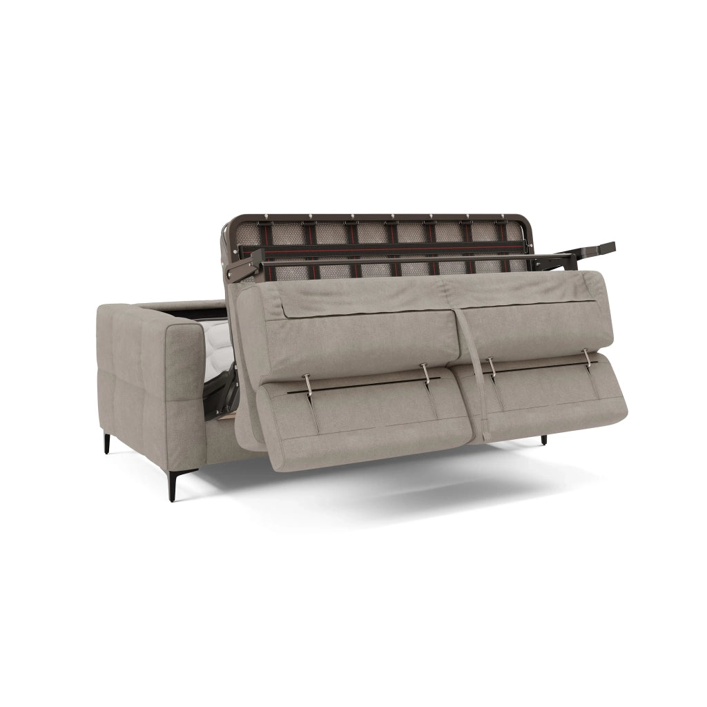 Gardenia Divano letto materasso alto 18 cm con poggiatesta reclinabili e rivestimento impermeabile T02 218 cm (mat. 160x197) grigio chiaro