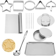 Kit di confezionamento di caramelle coreane da 15 pezzi - Spiedini di biscotti in acciaio inossidabile - Accessori per torte e decorazioni da forno - Kit di creazione per giochi di famiglia DIY.
