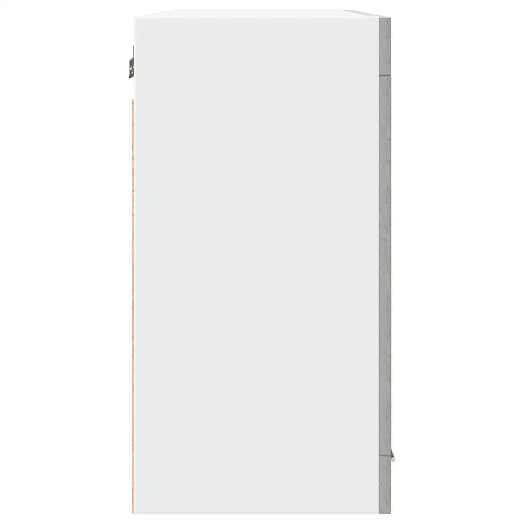 Mobile Pensile con Vetro “Lyon” Grigio Cemento 80x31x60 cm 856118