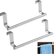 Set di 2 Orecchioni per Asciugamani - Acciaio Inox - Senza Foratura - Cucina e Bagno - Porte di Cassetto - 23,5 x 6 x - Senza Foratura