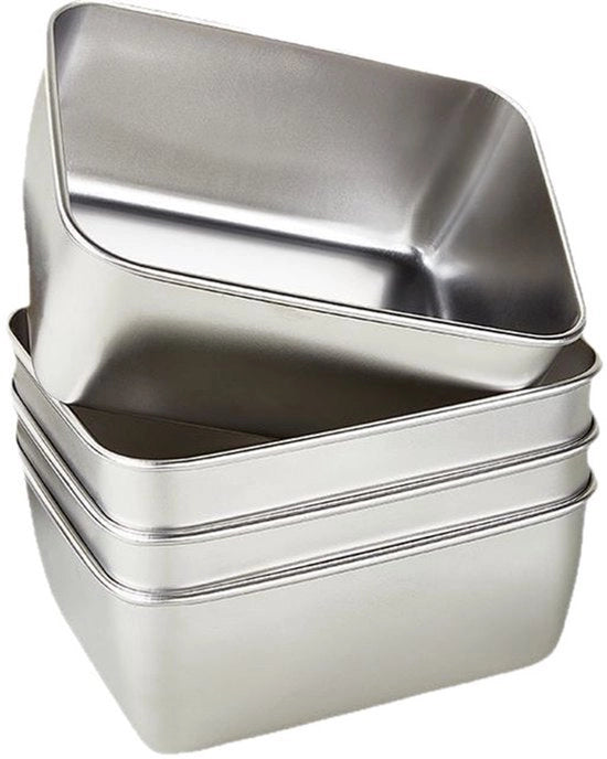 Set di 6 contenitori in acciaio inossidabile per conservazione alimentare, contenitori per picnic, contenitori per conservazione in frigorifero, set di piatti e contenitori a chiusura ermetica per frutta.