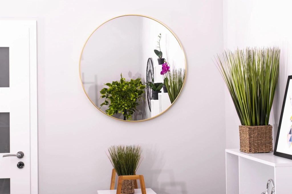 Valora MIRROR 80CM Specchio da parete con cornice dorata per soggiorno