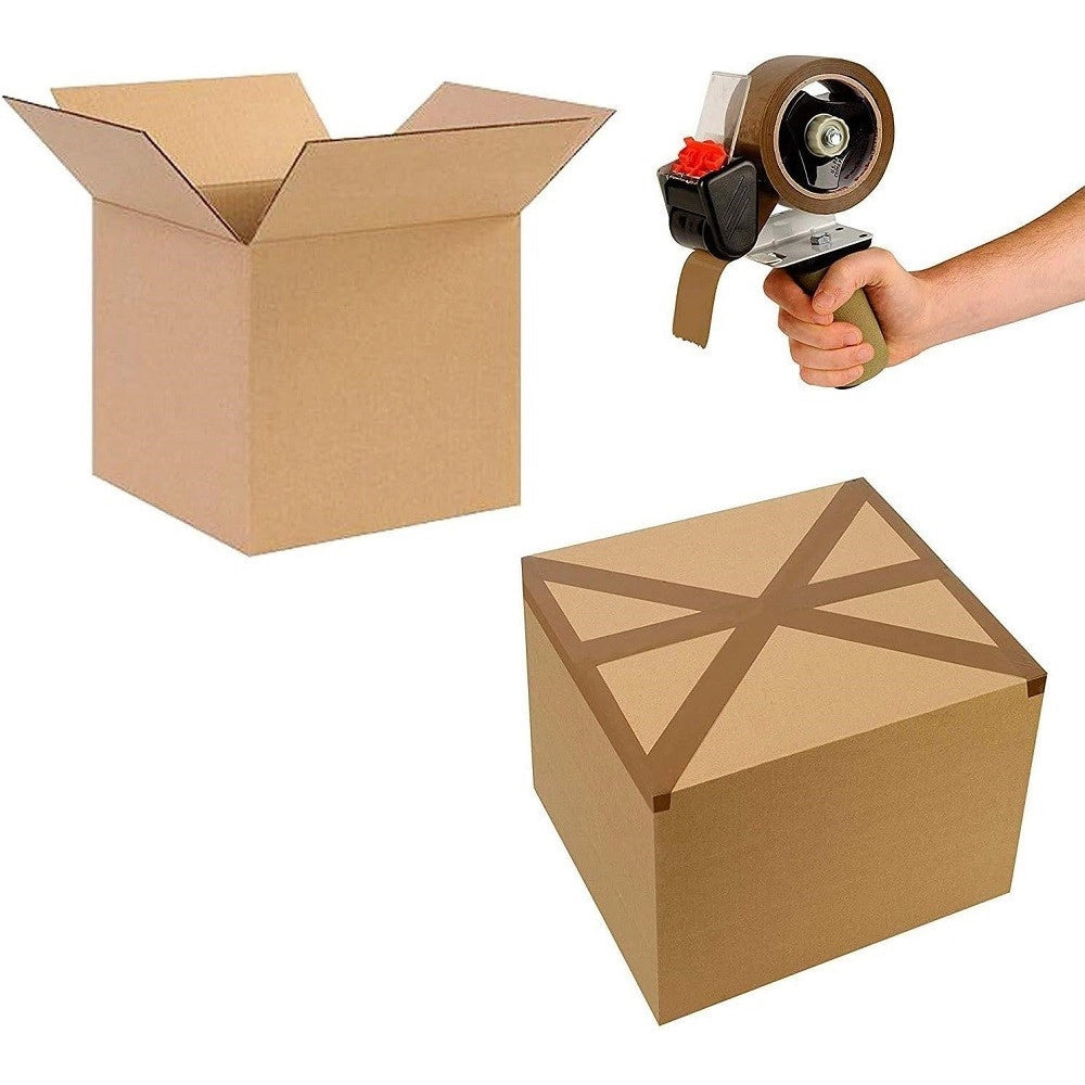 Trade Shop - Set 6 Pz Rotoli Nastro Adesivo Pacchi 50mmx132mt Silenzioso Imballo Colore Avana -