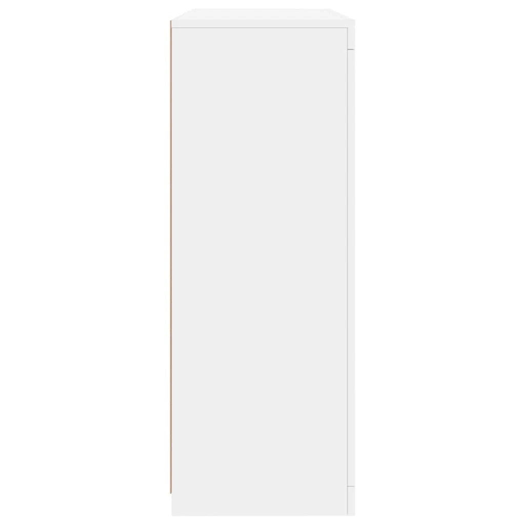 Buffet credenza cassettiera mobiletto mobile contenitore organizer per cucina soggiorno salotto con luci LED 3 pezzi legno ingegnerizzato bianco 02_0037198