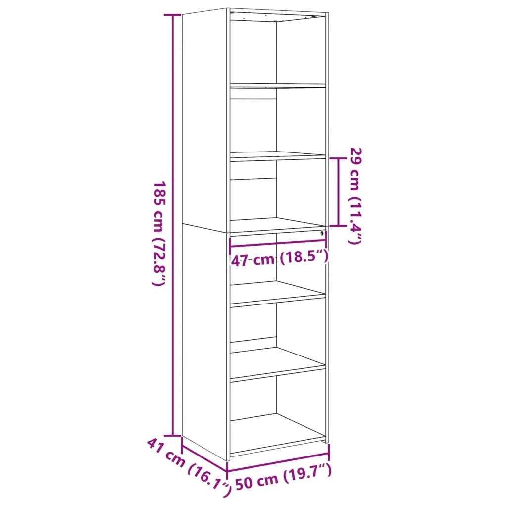 Buffet credenza cassettiera mobile contenitore organizer cucina soggiorno salotto alto 50 x 41 x 185 cm legno composito bianco 02_0032459