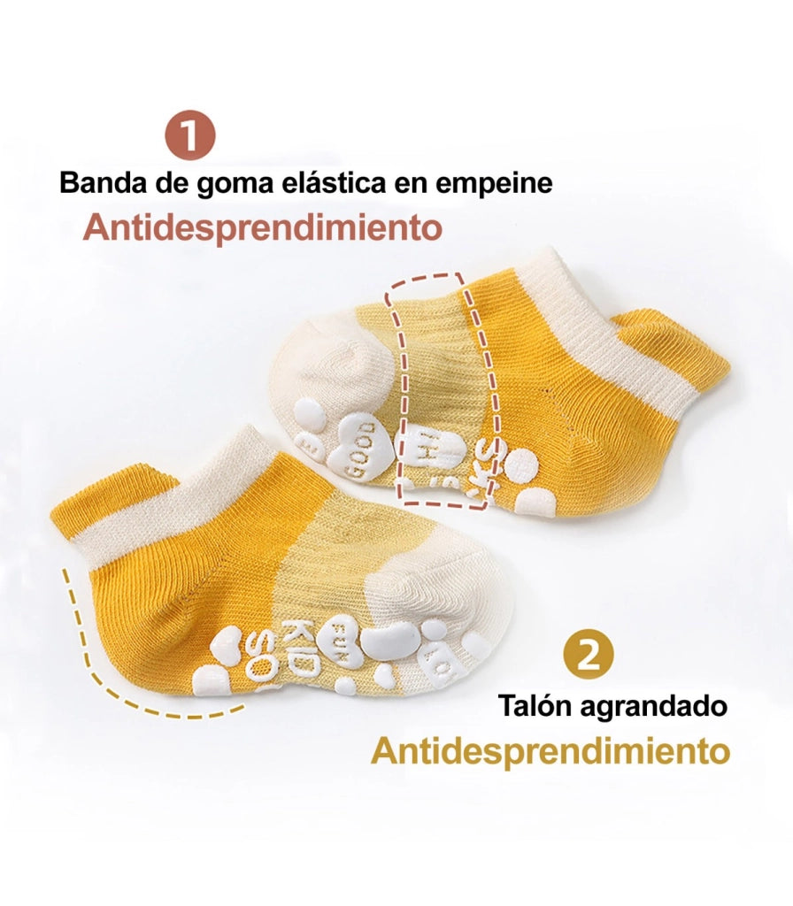 Calzini Caviglia Antiscivolo per Neonati | Colori Divertenti | 0 mesi a 5 anni
