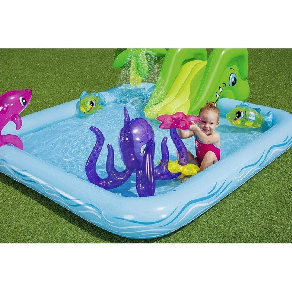 Trade Shop - Play Center Acquario Fantastico Con Spruzzi Piscina Gonfiabile 239x206x86cm 53052 -