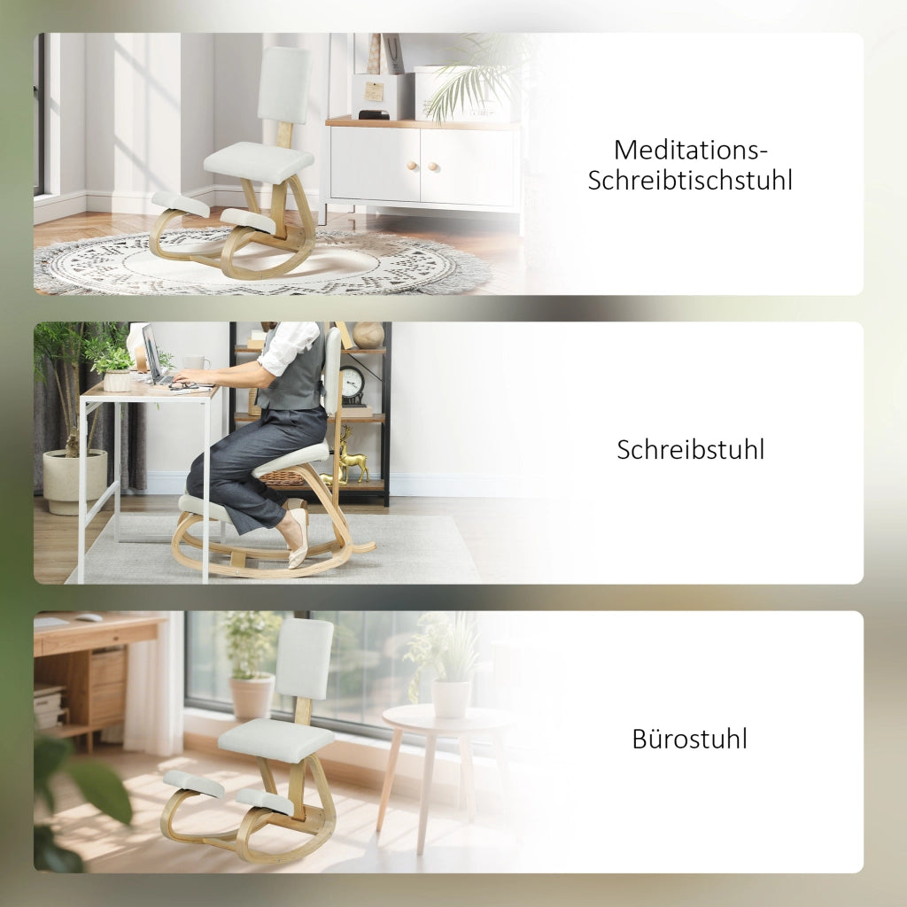Sgabello ergonomico da meditazione ¨C Xylo ¨C crema