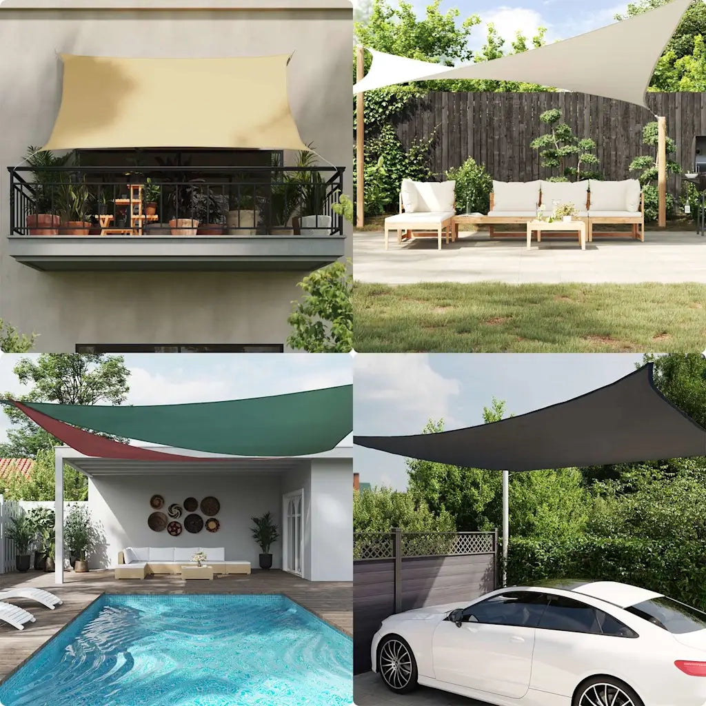 Vela Parasole-Telo Ombra-Vela Ombreggiante Marrone 2x2x2 m 100% Poliestere Oxford