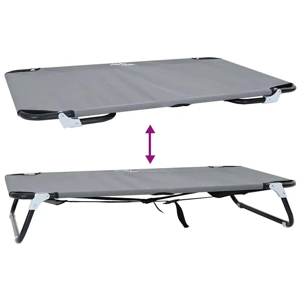 Letto per Cani Grigio chiaro 90 x 55 x 18 cm Acciaio 42008217