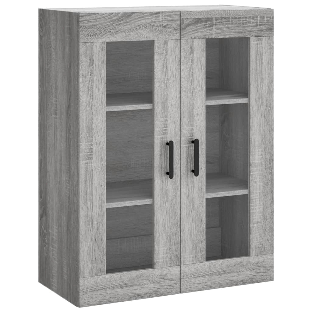 Buffet credenza cassettiera armadio mobile contenitore organizer cucina soggiorno salotto rovere Sonoma alto 69,5 x 34 x 180 cm legno ingegnerizzato grigio 02_0035616