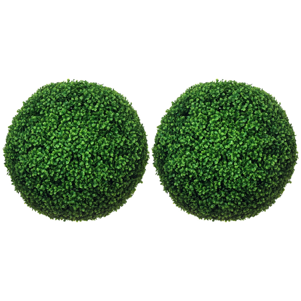 Set di 2 Piante Finte Sfera di Bosso ?50cm, Decorazione per Interno ed Esterno, Verde