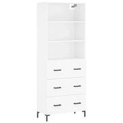 Credenza | Madia | Buffet da pranzo | Armadio da pranzo Bianca 69,5x34x180 cm in Legno Multistrato