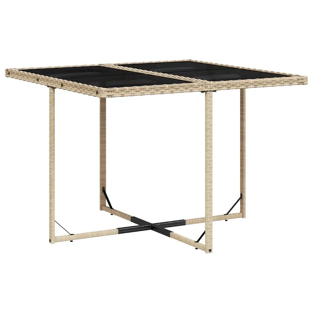 Set da Pranzo da Giardino 9 pz con Cuscini Beige in Polyrattan 3210780