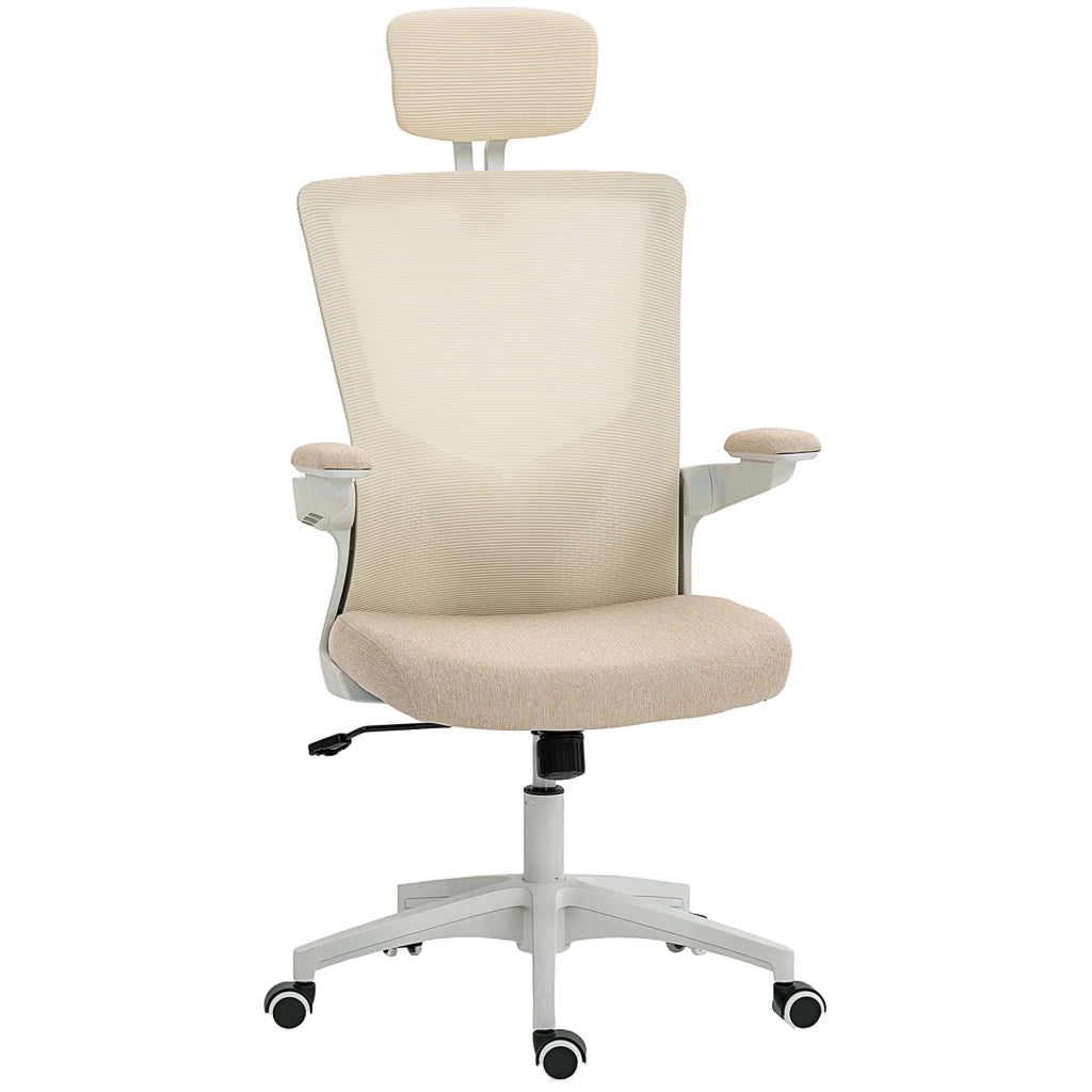 Sedia da ufficio ergonomica ¨C Minimal ¨C beige, imbottita, 60x63x120 cm