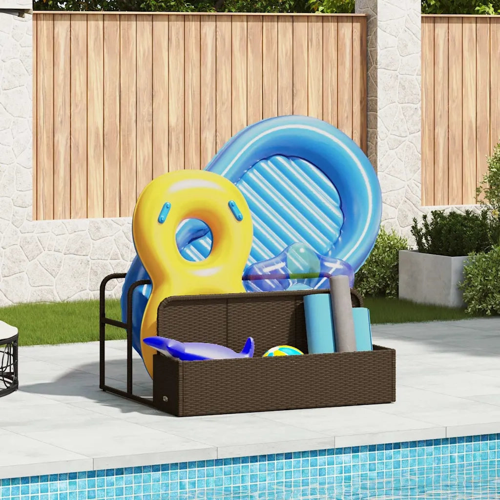 Galleggiante a Bordo Piscina Marrone 110x100x57 cm Polyrattan CFW2099568