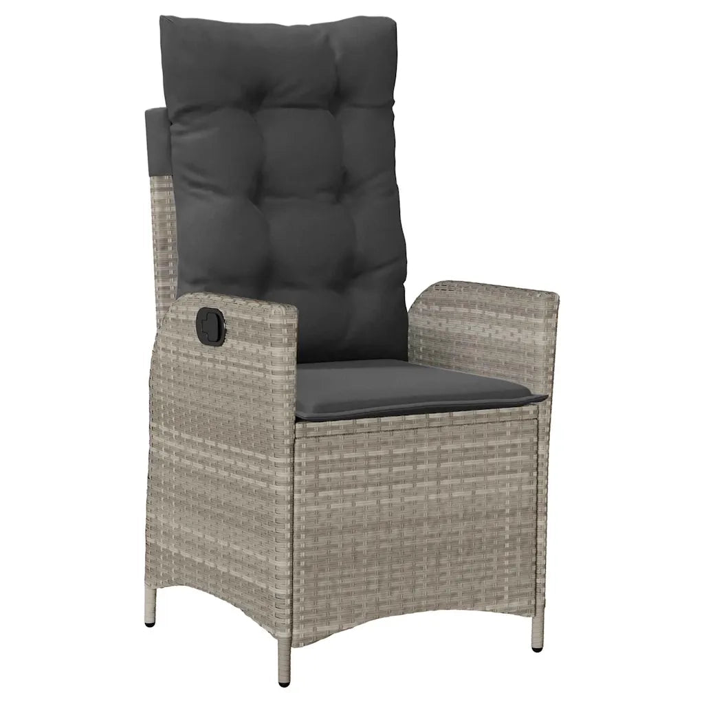 Set da Pranzo per Giardino 5 pcs Grigio chiaro polyrattan