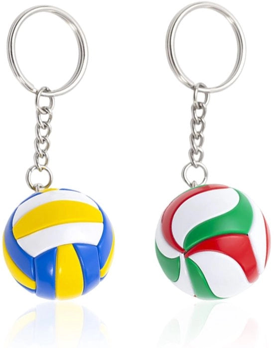 Sleutelhanger mini volley per due pezzi - Materiale Kunststof/Roestvrij Staal - Peso leggero/durata alta - Decorativi souvenir creativi/sportivi - Hanger per due chiavi mini volley - 2 pezzi