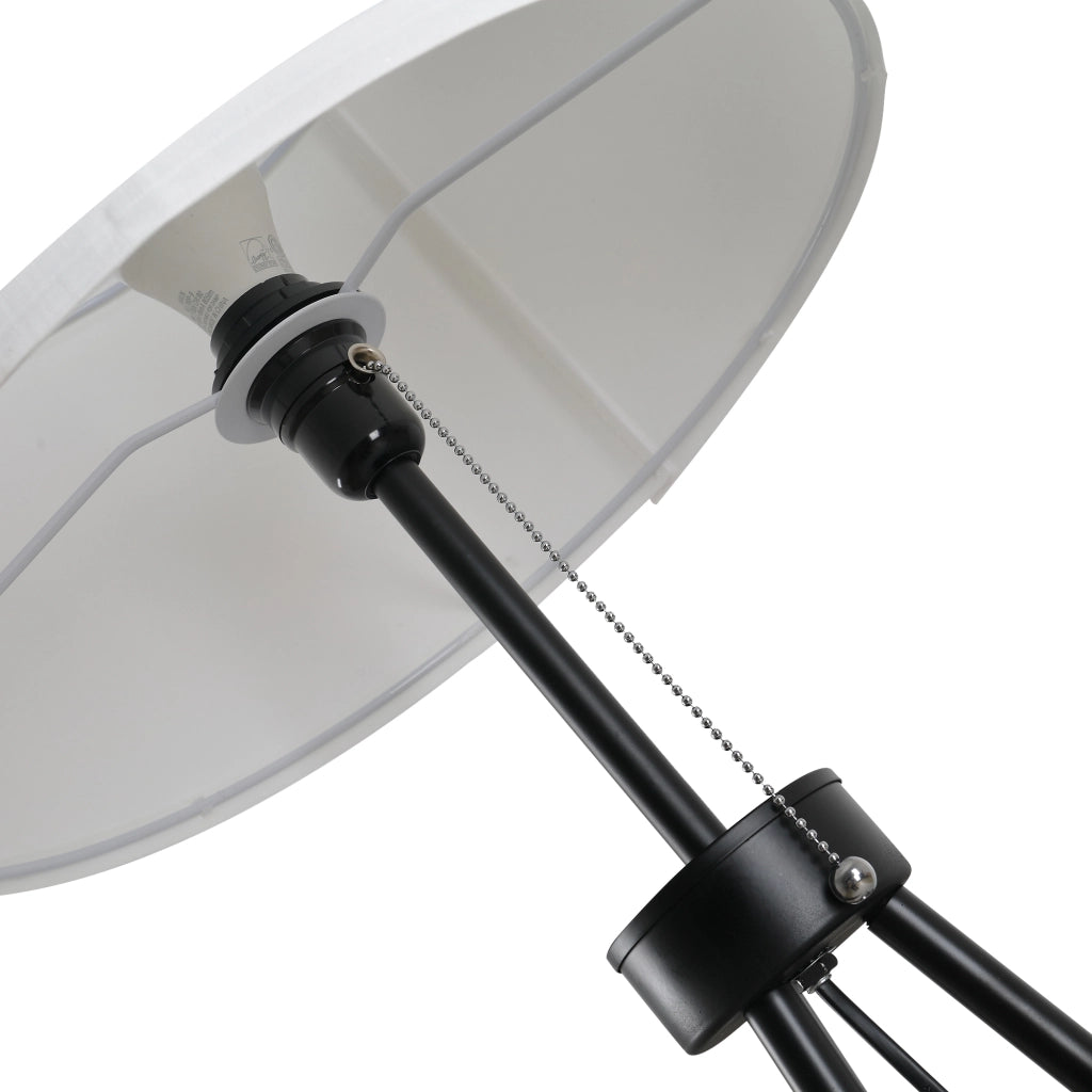 Lampada da Terra con Paralume ¨C Xylo ¨C Poliestere e Cotone Bianco E27