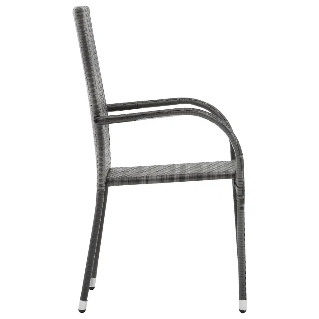 Set da Pranzo per Giardino 9 pz con Cuscini Grigio e Nero 3099394