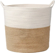 Mangia spazzola in canna di cotone mangia spazzola cesta intrecciata contenitore per giocattoli con maniglia per soggiorno camera da bambini bagno 38 x 38 cm