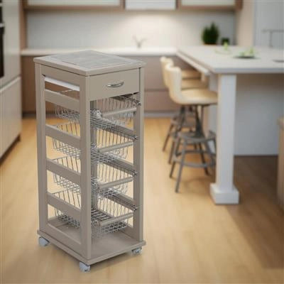 VESUVIO CARRELLO DA CUCINA IN COLORE FANGO 29 X 36 X H 83 CM