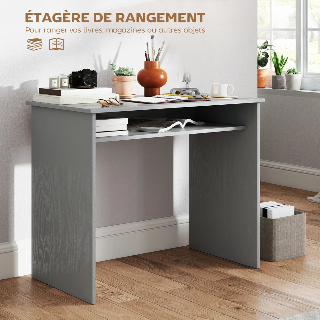 Scrivania computer con ripiano ¨C Zephmum ¨C Grigio 90x50x74 cm
