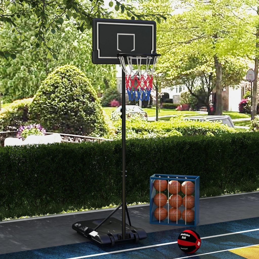 Canestro da Basket Regolabile Esterno con Ruote ¨C Minimal ¨C Nero