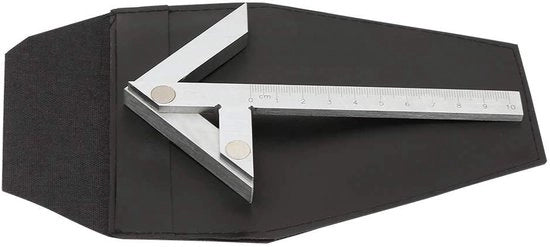 Misuratore di angolo con alta precisione - 100 x 70 mm - Cassetta in acciaio di carbonio - Verniciatura in acciaio inossidabile