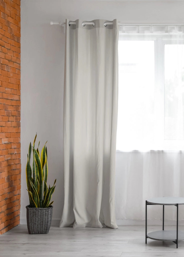 Tenda Semioscurante 140 x 290 Cm Moderne Con Occhielli  Bianco - 2 Tende